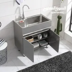  3 Stainless Steel Kitchen Double Bowl Sink Cabinet with Standard material SS 304 AISI