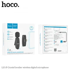 9 HOCO L15 iP Crystal lavalier wireless digital microphone مايك اصلي وايرلس  تايب سي / ابل