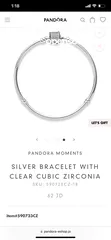  4 PANDORA MOMENTS  SILVER BRACELET WITH CLEAR CUBIC ZIRCONIA