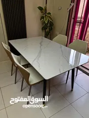  8 طاولة سفرة رخامية فاخرة – عرض مميز!  مع 6 كراسي  مع 4 كراسي تجمع بين الفخامة و الاناقه