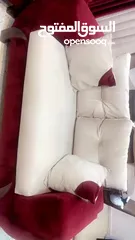 4 طقم كنب كورنر سبع مقاعد بحالة جيدة جدا با لون خمري و بيج تفصيل و ليس تجاري المباغ المطلوب 200 دينار