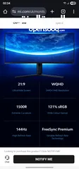  7 xiaomi mi Curved 34 inch VA panel  ultrawide curved monitor 144hz