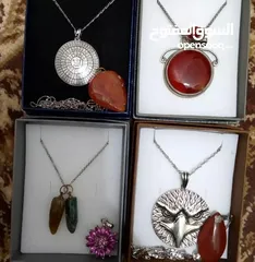  18 خواتم فضه مطعمه بالحجر الكريم