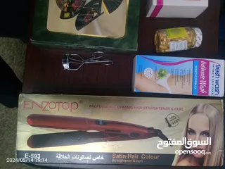  7 مجموعة قطع مكياج، مصفف شعر، علبة مكياج للبيع، كلهم جداد بالكرتونة