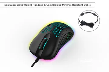  2 Kogan GM-AIR Ultra Lightweight RGB 6400dpi Gaming Mouse (Black)