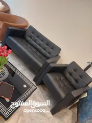  1 طقم كنب جلد 4مقاعد موديل مميز عدة الوان حسب الطلب