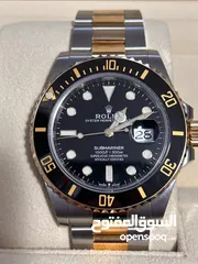  4 ساعة Rolex Submariner Silver and Gold Oyster Bracelet wBlack Bezel فيرست كوبي