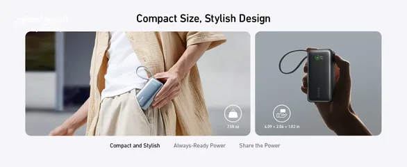 2 Anker Nano Power Bank (30W, Built-In USB-C Cable) -NEW -MEAGByte