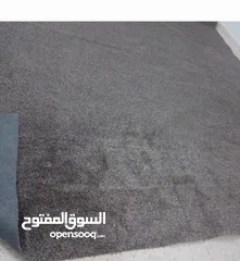  1 موكيت قص ثقيل قطعتين للبيع شبه الجديد لون بني مونس بيج