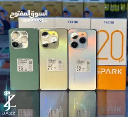  7 جهاز جديد بالكرتونة Spark 20 pro رام 16 و 21 جيجا 256 مكفول سنة متوفر توصيل