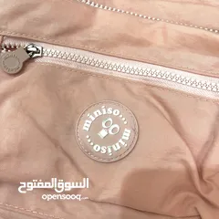  3 حقيبة Miniso أصلية لون زهري. للبنات والصبايا. مناسبة للاستخدام والطلعات اليومية
