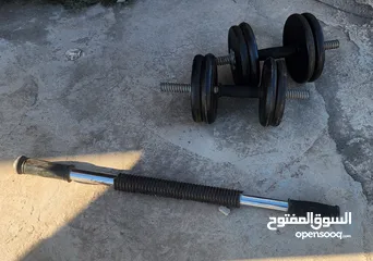  12 أثقال أوزان مختلفة + جهاز معدة