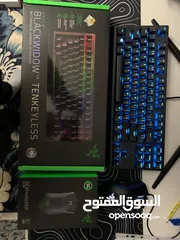  7 كيبورد Razer Blackwidow  مع  Razer deathadder elite ماوس. معTenkeyless