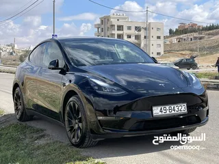  1 Tesla model y 2023 long range Dual motor  فحص اوتوسكور b+ 80 السيارة وكالة  السيارة 7 مقاعد