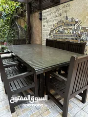  1 طاولة خارجية خشب سوداني