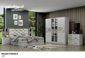  4 BEDROOM SET 7 PCS WITH MATTRESS WITH FITTING/غرف نوم مع دوشج ۷ قطع مع ترکيب