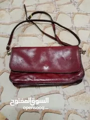  4 شنطة وحقيبة جلدية فاخرة وانيقة للسيدات بلون خمري أنيق مصنوعة من الجلد الأصلي الطبيعي 100 %