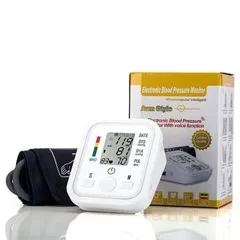 6 جهاز قياس ضغط الدم الناطق الإلكتروني و نبضات القلب مع وظيفة الصوت شاشة LCD كبيرة جهاز الضغط دم ناطق