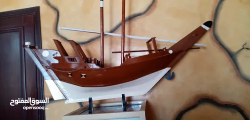  2 سفينة خشبية تحفه للمنزل