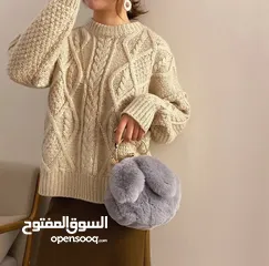  3 حقيبة فرو ارنب