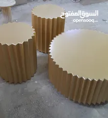  17 طاولات وسط خشب ودهان الون اختياري مكون من ثلاث قطع تفصيل حسب المقاس