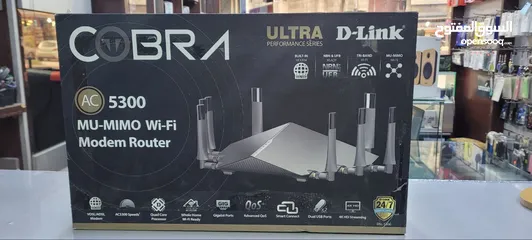  2 D-LINK COBRA AC 5300 MU-MIMO WIFI ROUTER