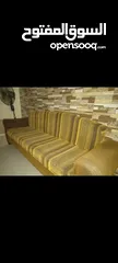 6 كنبة خشب ثلاثية + طقم كنب ثلاثي بحالة تحت المتوسطة بشوي
