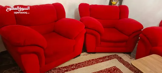  3 غرفة قعدة (كنبايات ) لون احمر