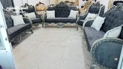  15 طقم كورنر خشب قراط ولاتيه مكفول سنتين اسفنج ضغط قماش وتر بروف. 6مخدات هدية  بفة لكل طقم كن