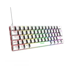  1 كيبورد ميكانيكي 60% زيولانج لون ابيض RGB Ziyoulang T60 Mechanical Keyboard 62 Keys
