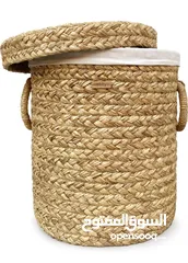  2 Nobbys Golden Grass Natural Laundry Basket with Lid - 45 Litres,paddy stubble