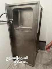  1 مجلى ستانلس ستيل 3 ملم غذائي حوض يمين مع رف سفلي (مع حنفية)