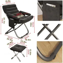  8 كرسي وقت الراحة ( كرسي مع ستول )  قابل للطي rest time foldable chair with footstool