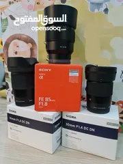  1 عدسات سوني و سيجما Sony Lens 85mm F1.8, Sigma 16mm & 30mm F1.4