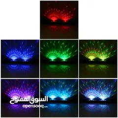  7 مصابيح LED للسيارة والمنزل مع ريموت ومستشعر صوت متعددة الاستخدامات
