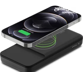  1 شاحن آيفون لاسلكي باور بانك نوع بلكن كابلC بالكرتونة جديد سعة البطارية Belkin MagSafe bank 10000mah