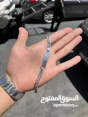  2 اسوارة فضة رجالي عيار 925 إيطالي حجم كبير وزن 11.84 جرام