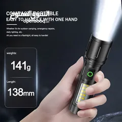  8 مصباح جبلي كشاف جيب لوكس مدى 300 متر ليد قابل للشحن قوي مع زوم  ضوء اضائه بيل لوكس يدوي ضد الماء ضوء