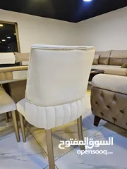 3 طاولة سفرة 8كراسي خشب زان ولاتيه قماش جيرمن وتر بروف