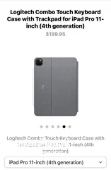  7 iPad Pro 11” keyboard -  Logitech Combo Touch - 1st 2nd 3rd and 4th generation