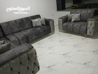  3 طقم كورنر تفصيل خشب لاتيه وقراط اسفنج ضغط عالي اسفنج تركي  قماش مخمل ووتر بروف