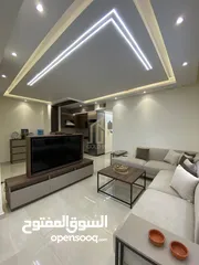  1 شقة شبه أرضية مفروشة للبيع 77م داخلي /77م خارجي في أرقى وأهدى مناطق عبدون  / ref 9523