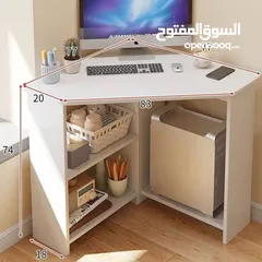  2 مكتب زاوية لون ابيض
