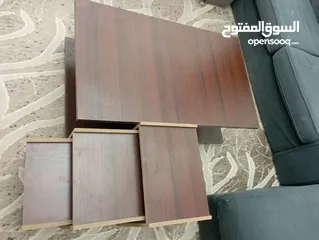  2 طاولة وسط لون بني وطاولة وسط لون ابيض