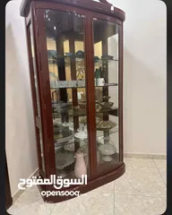  2 بوفيه خشب طبيعي مع زجاج