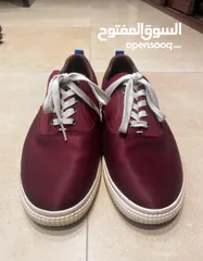  4 ZARA Lace Up Sneakers Shoes Burgundy