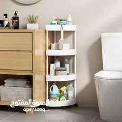  4 ستاند الزاوية البلاستيكي 4 طبقات  المُساعد الذكي لترتيب الحمام والمطبخ بطريقة أنيقة وموفرة للمساحة