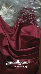  8 فستان مناسب للخطبة والاعراس والسهرات / لون عنابي / مستعمل مرة واحدة / اقرأي الوصف تحت وشاهدي الصور