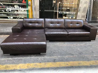  1 L shape pure leather sofa in very good condition
