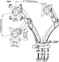  4 ستاند شاشات عدد 2 ب 17 بوصة/inch لـ  27 بوصة /inch مكتبي  Monitor Desk Stand NB-F160
